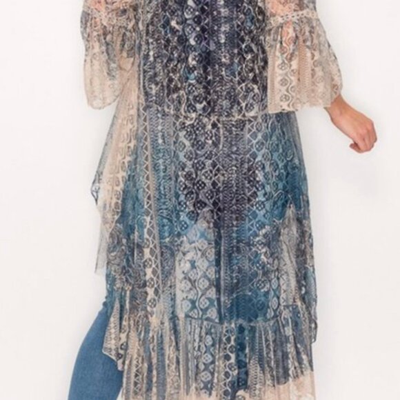 Origami Lace Bohemian Duster Medium - Picture 2 of 9